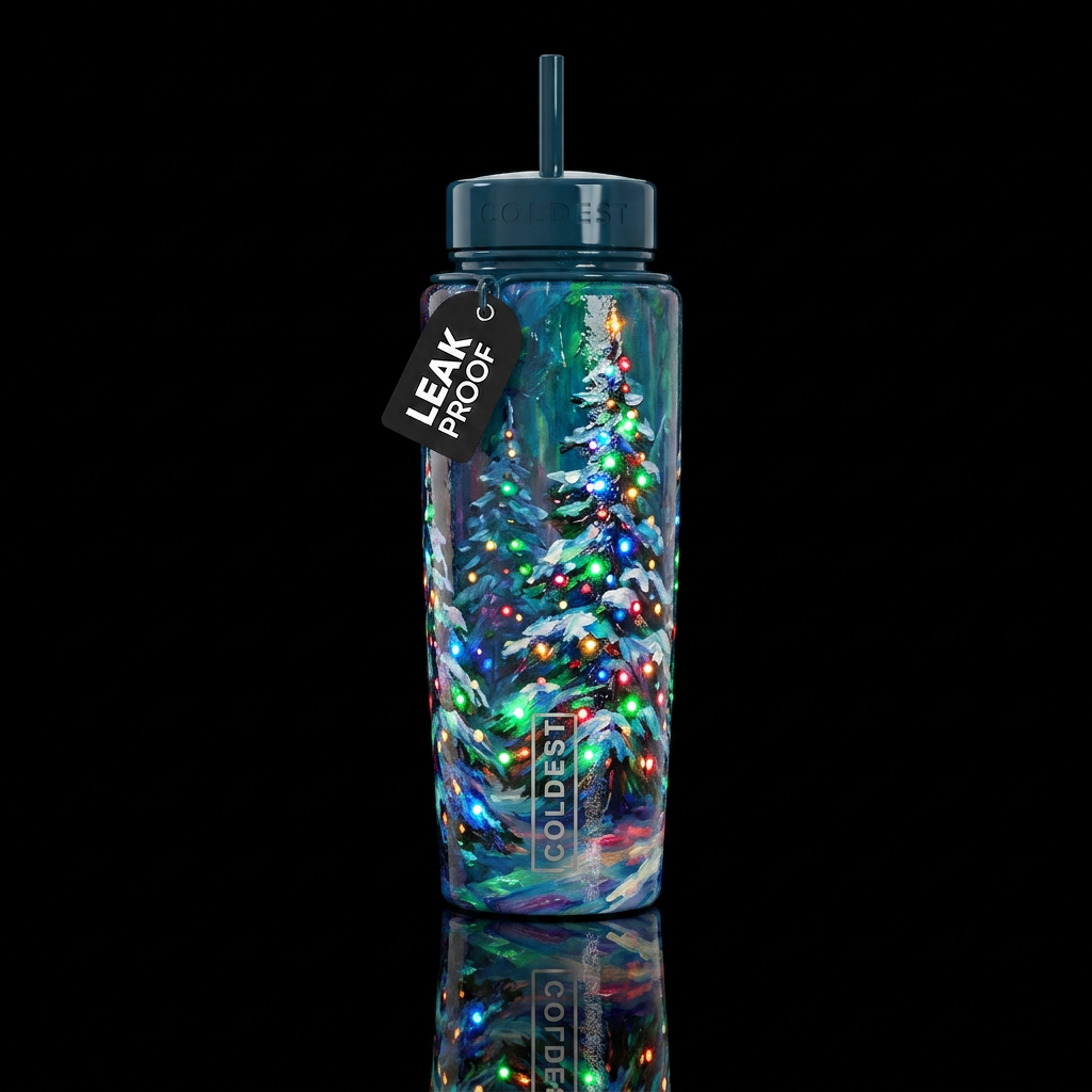 Enchanted Pines water bottle design