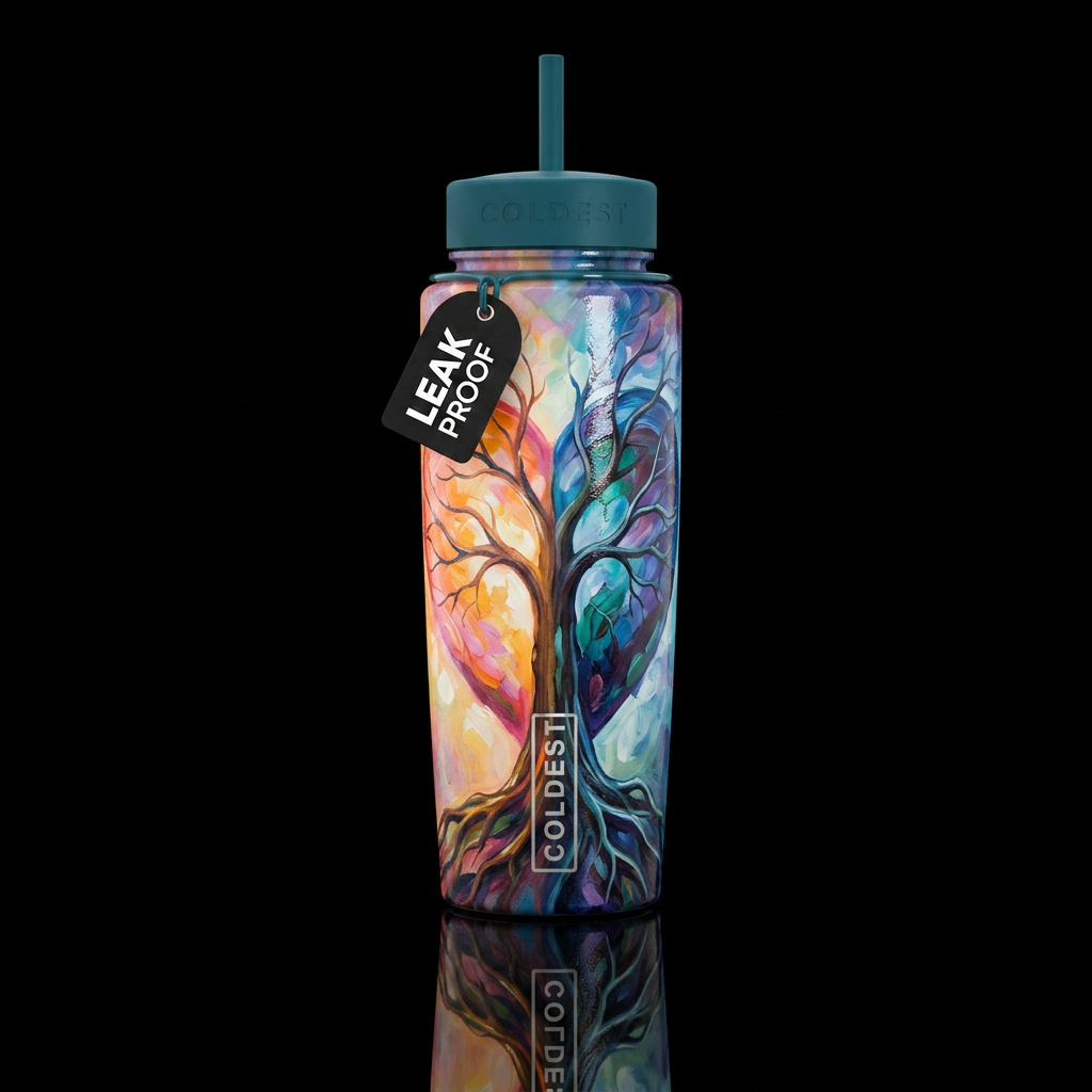 Divided Heart water bottle design