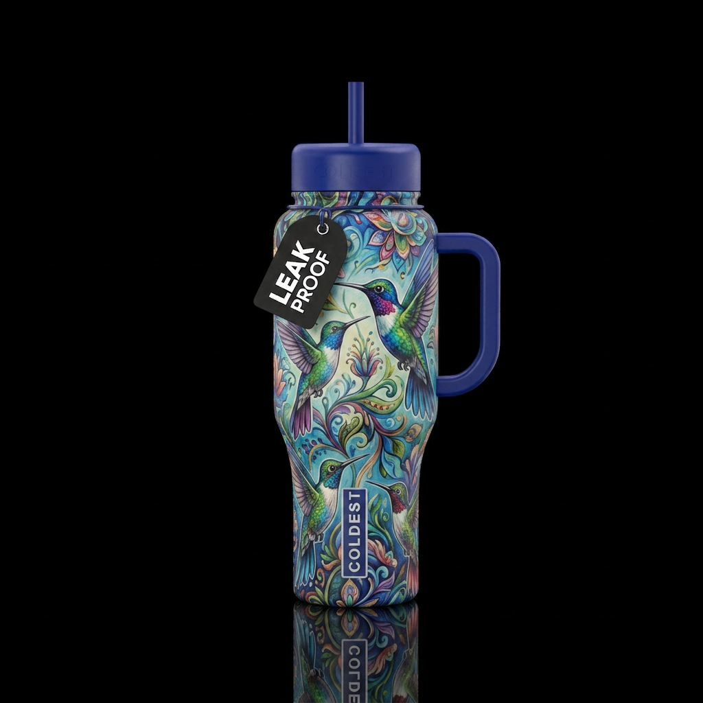 Hummingbirds water bottle design