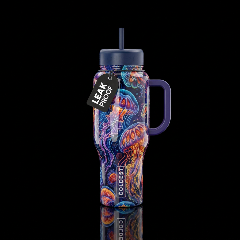 Haeckel Jellyfish water bottle design