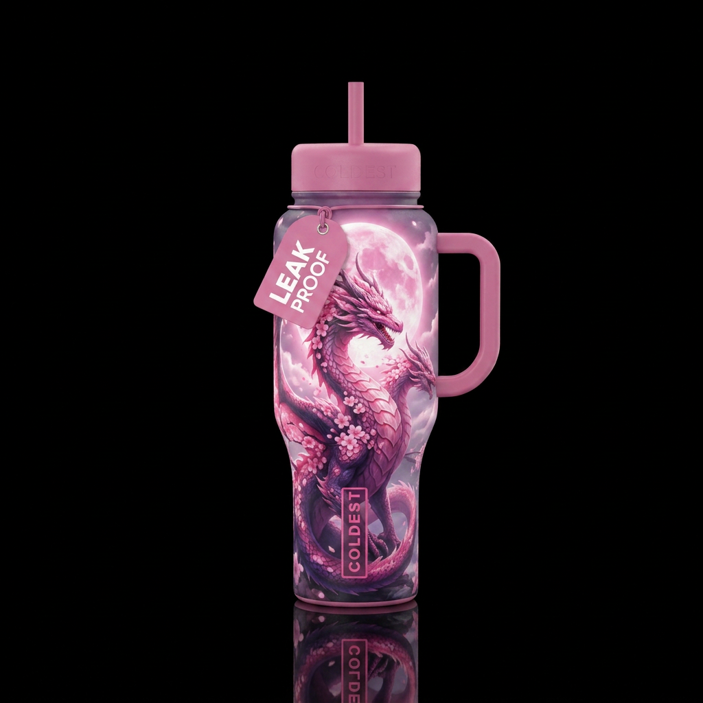 Sakura Dragon water bottle design