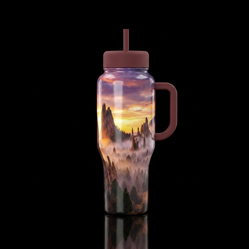 The Castles at Garden of the Gods water bottle design