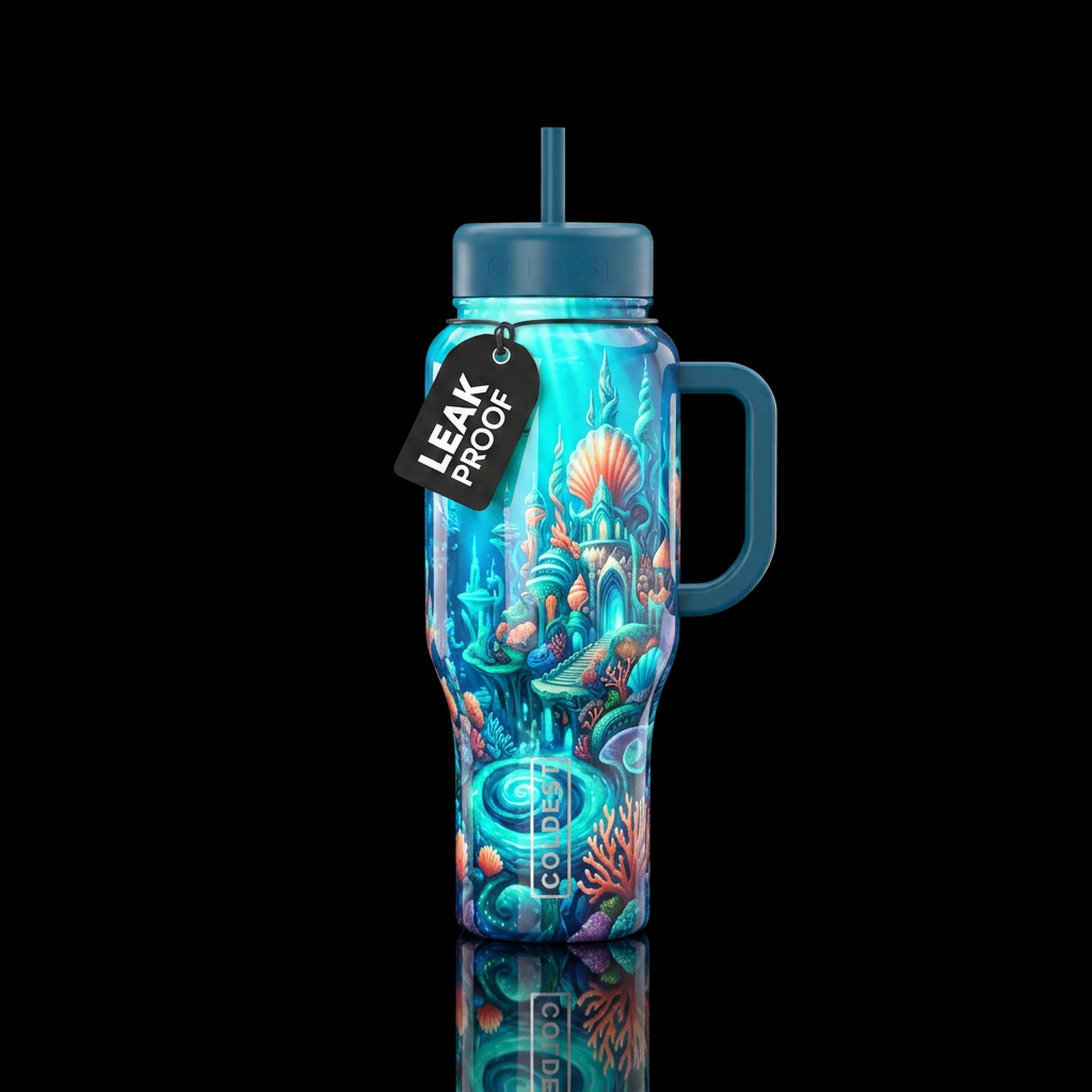 Atlantis Underwater Palace water bottle design
