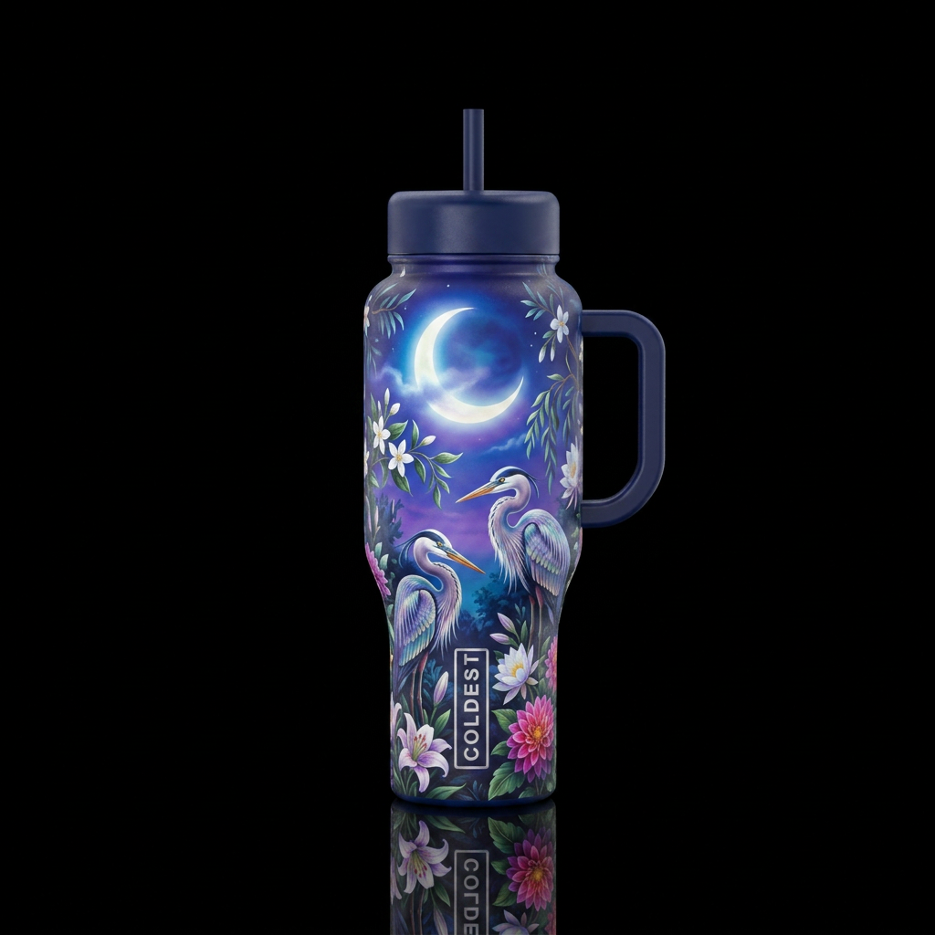 Night Heron water bottle design