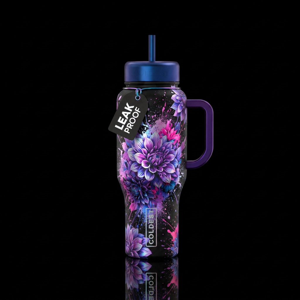 Floral Boom water bottle design