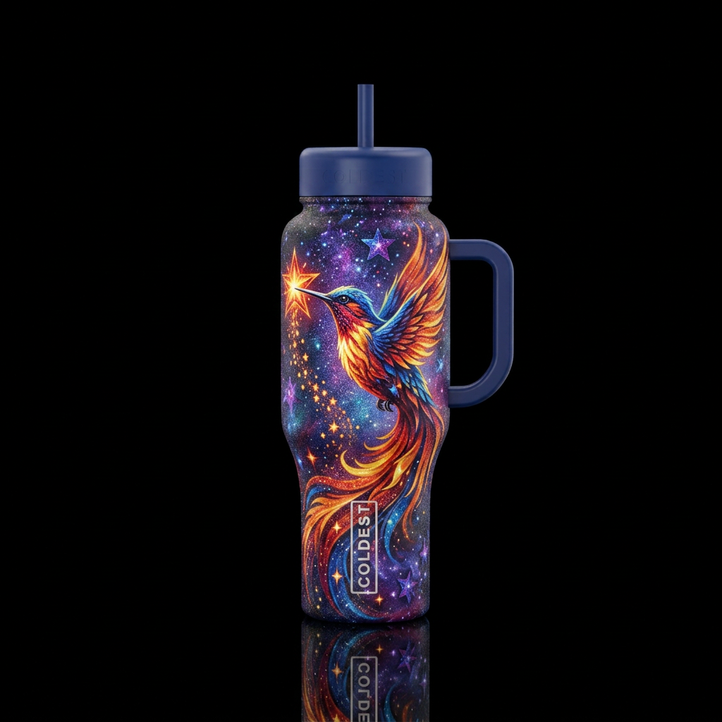 Hummingbird who stole fire from the stars water bottle design