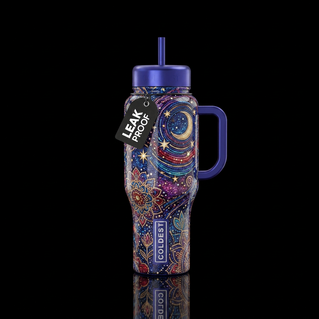 Beaded Summer Nights water bottle design