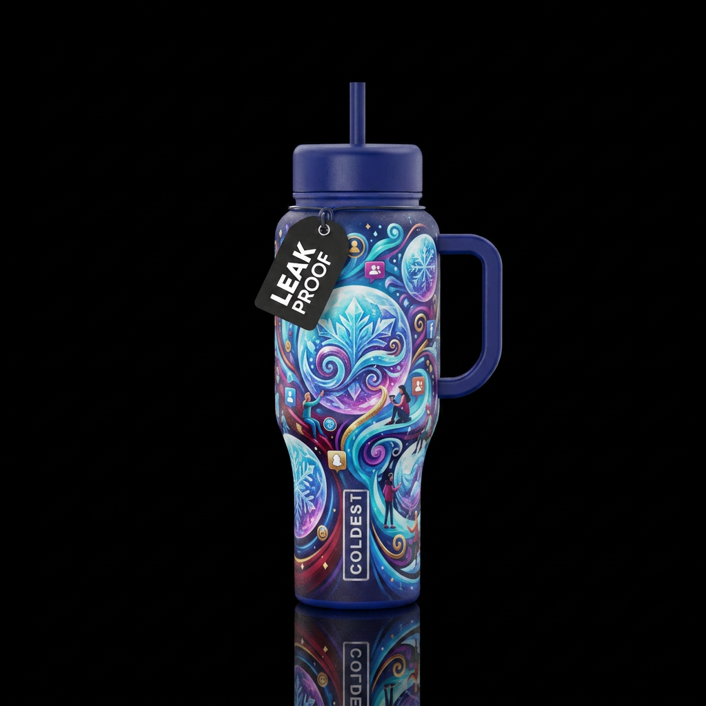 Snowball Social water bottle design