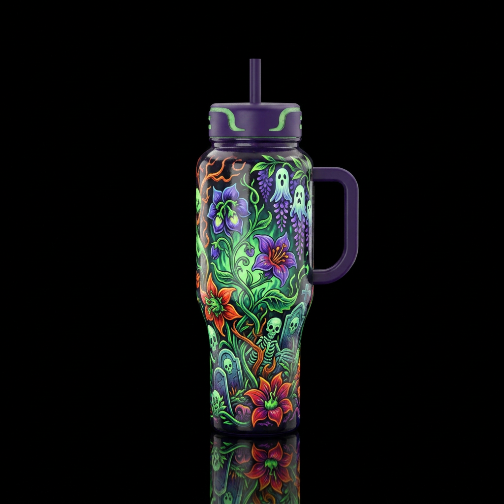 Graveyard Garden water bottle design