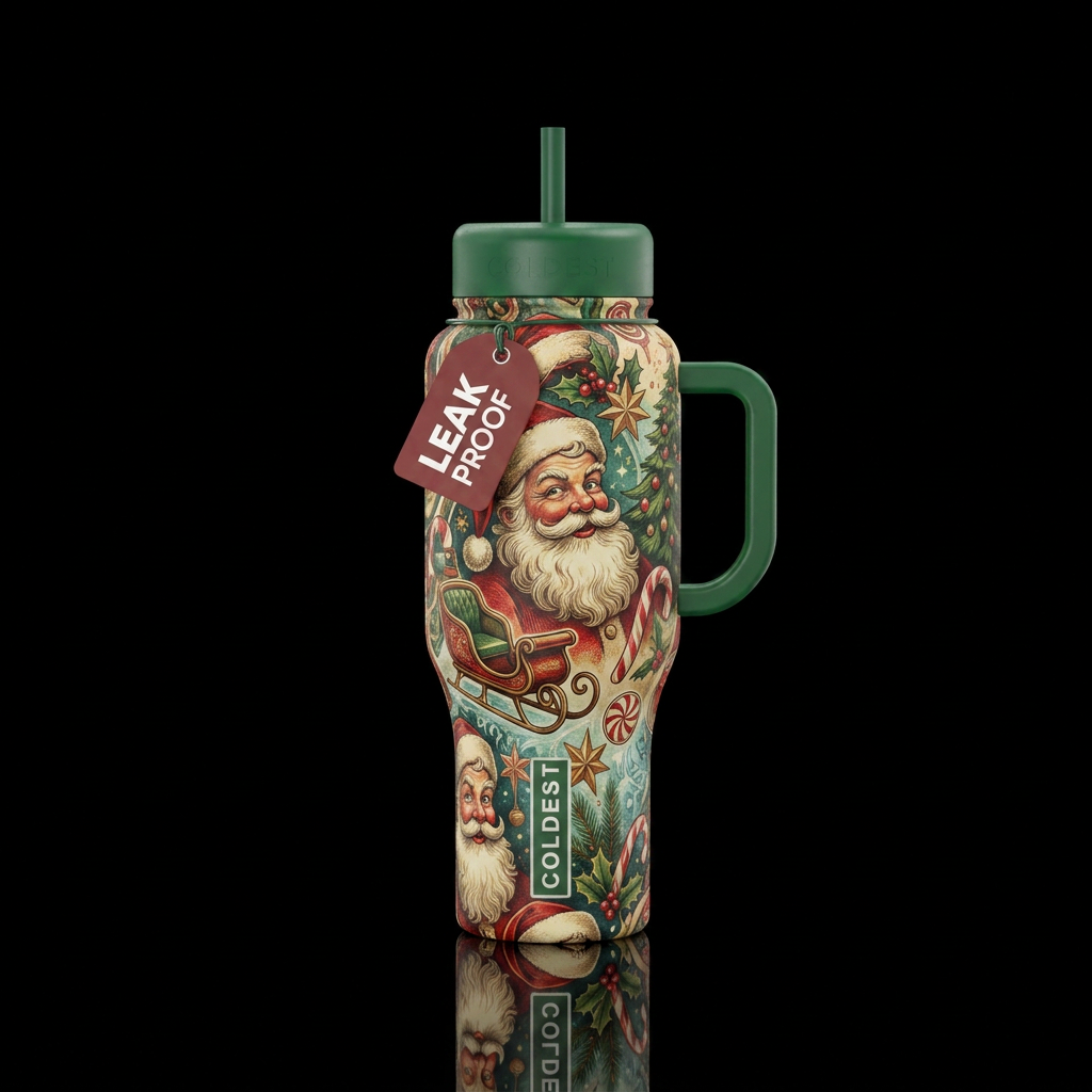 Kris Kringle water bottle design