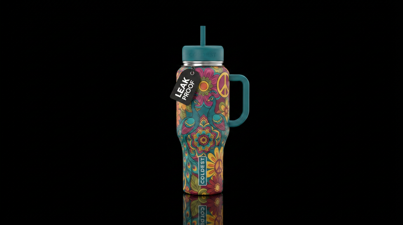 Bohemian water bottle design