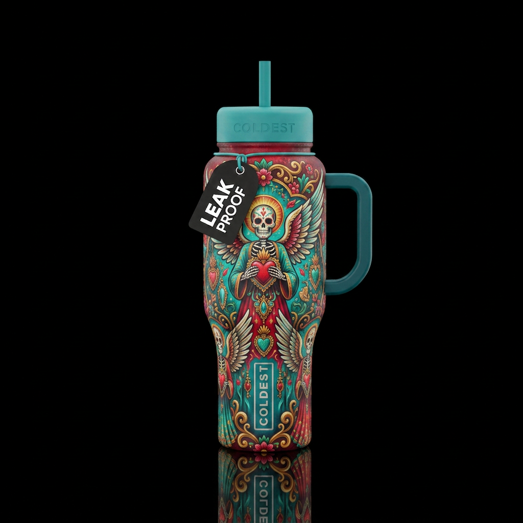 WINGED CALACAS MEXICAN MILAGRO water bottle design