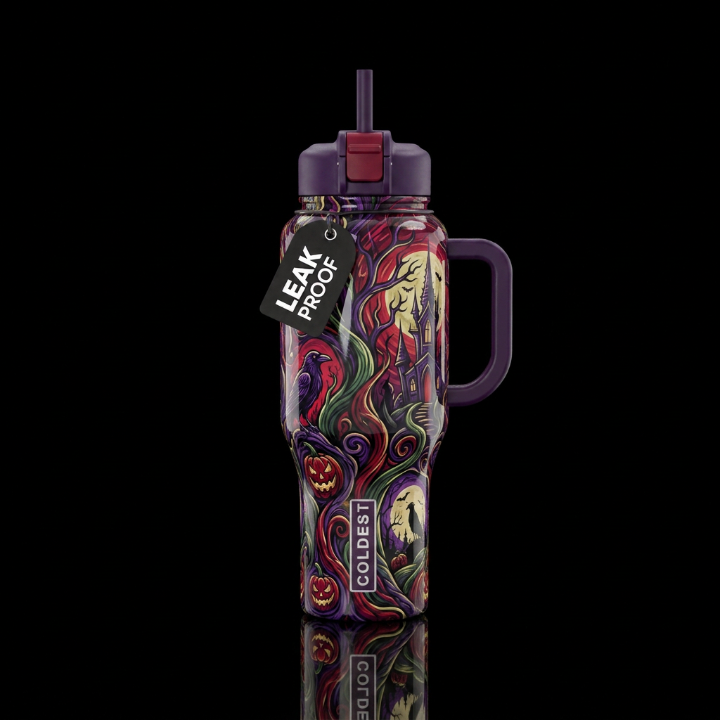 Halloween in Cypress Nights water bottle design