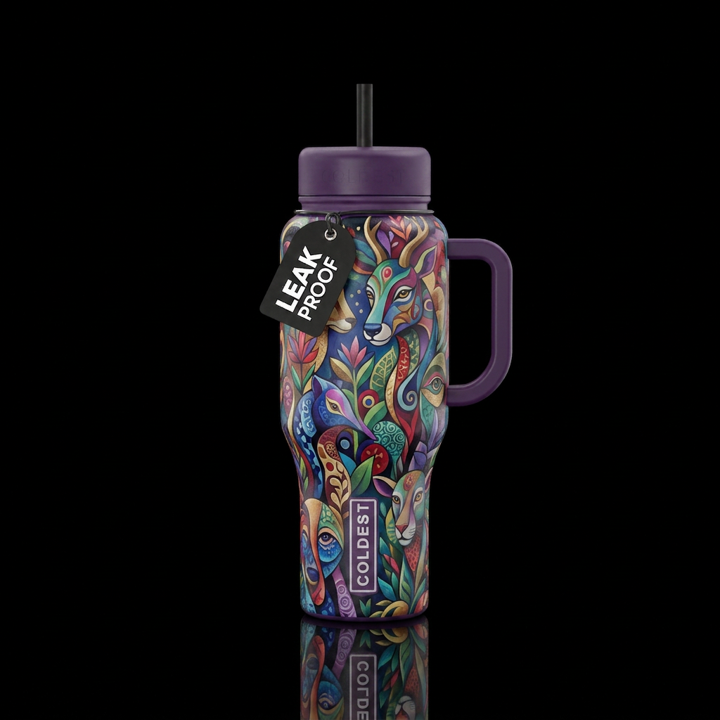 Modern Menagerie water bottle design