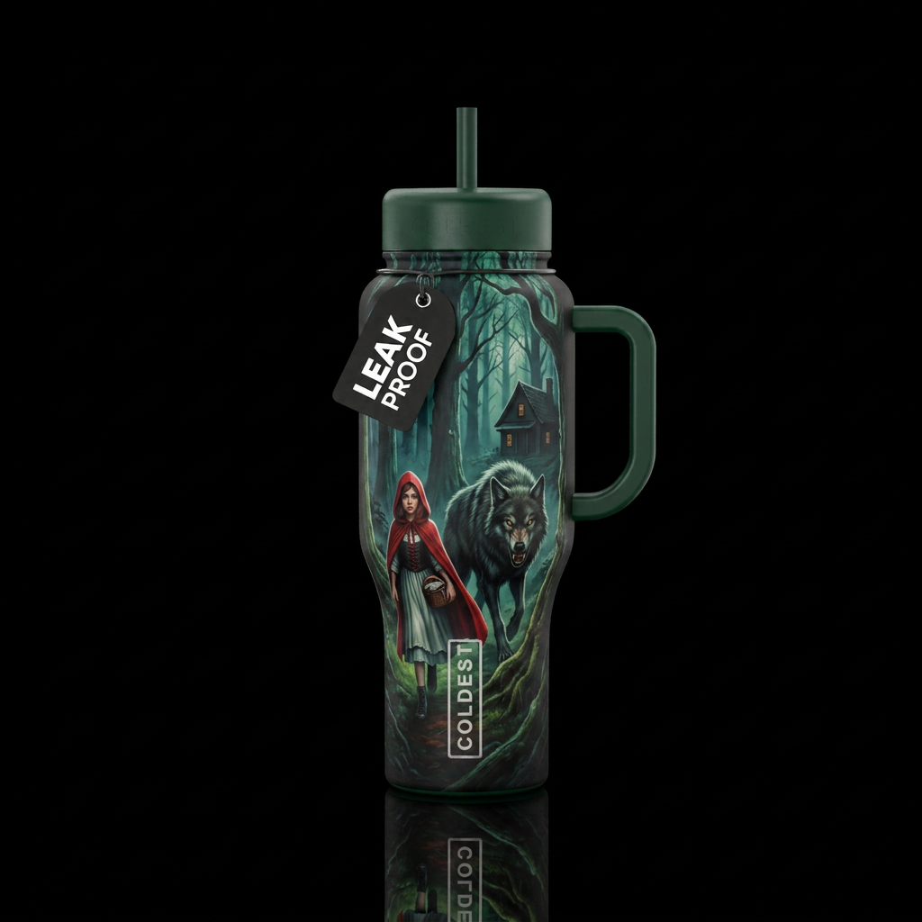 Red Riding Hood water bottle design