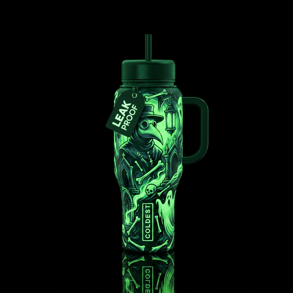 Black Plague Grave Robber water bottle design