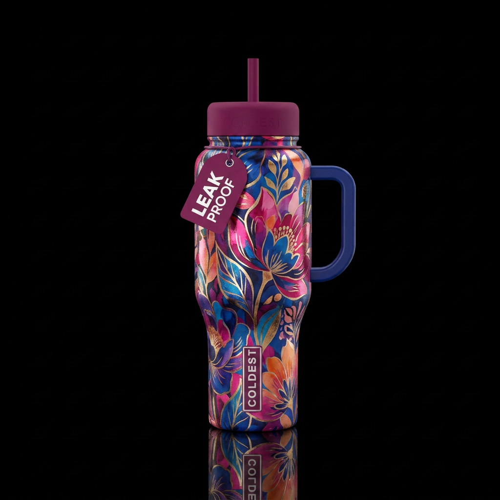 Bold Floral water bottle design
