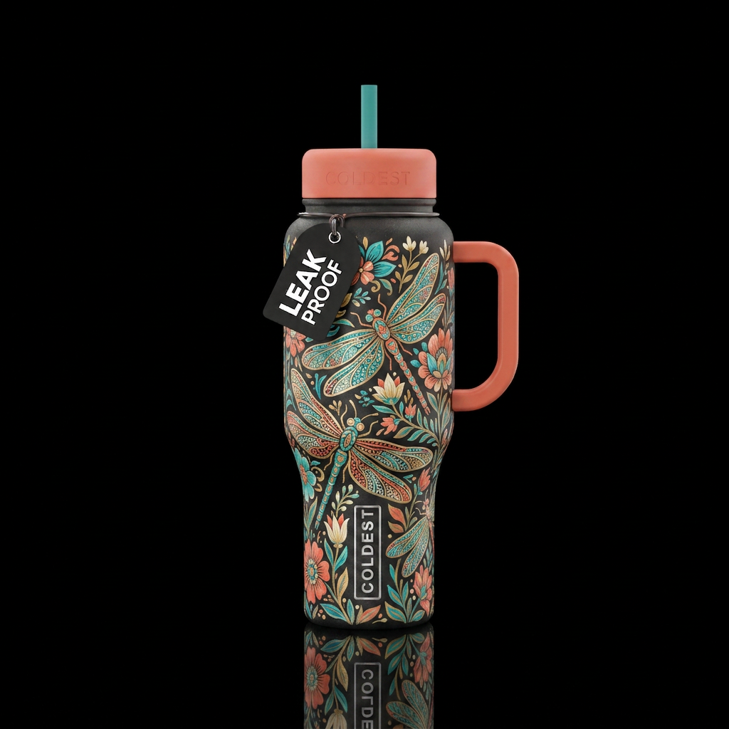Precious Dragonfly water bottle design