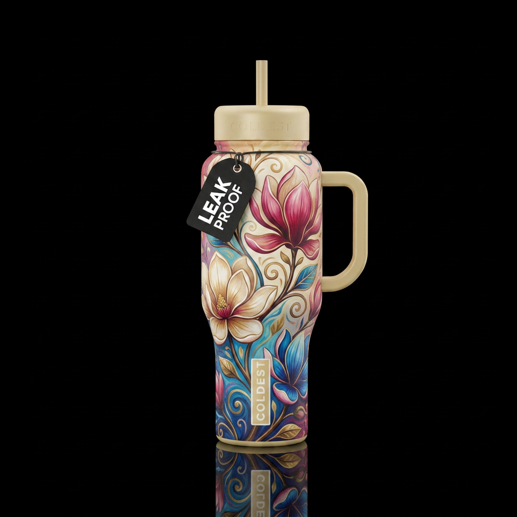Magnolias water bottle design