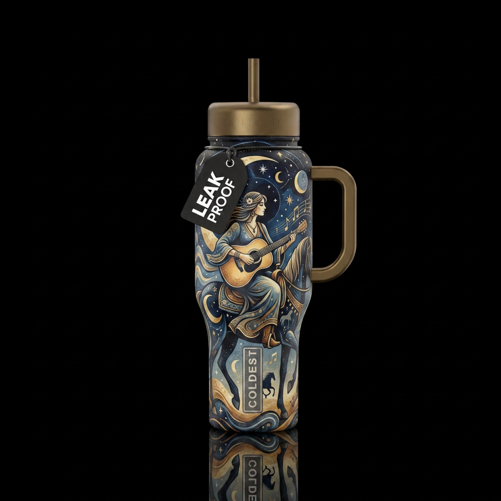 Moonlit Melody on Horseback water bottle design