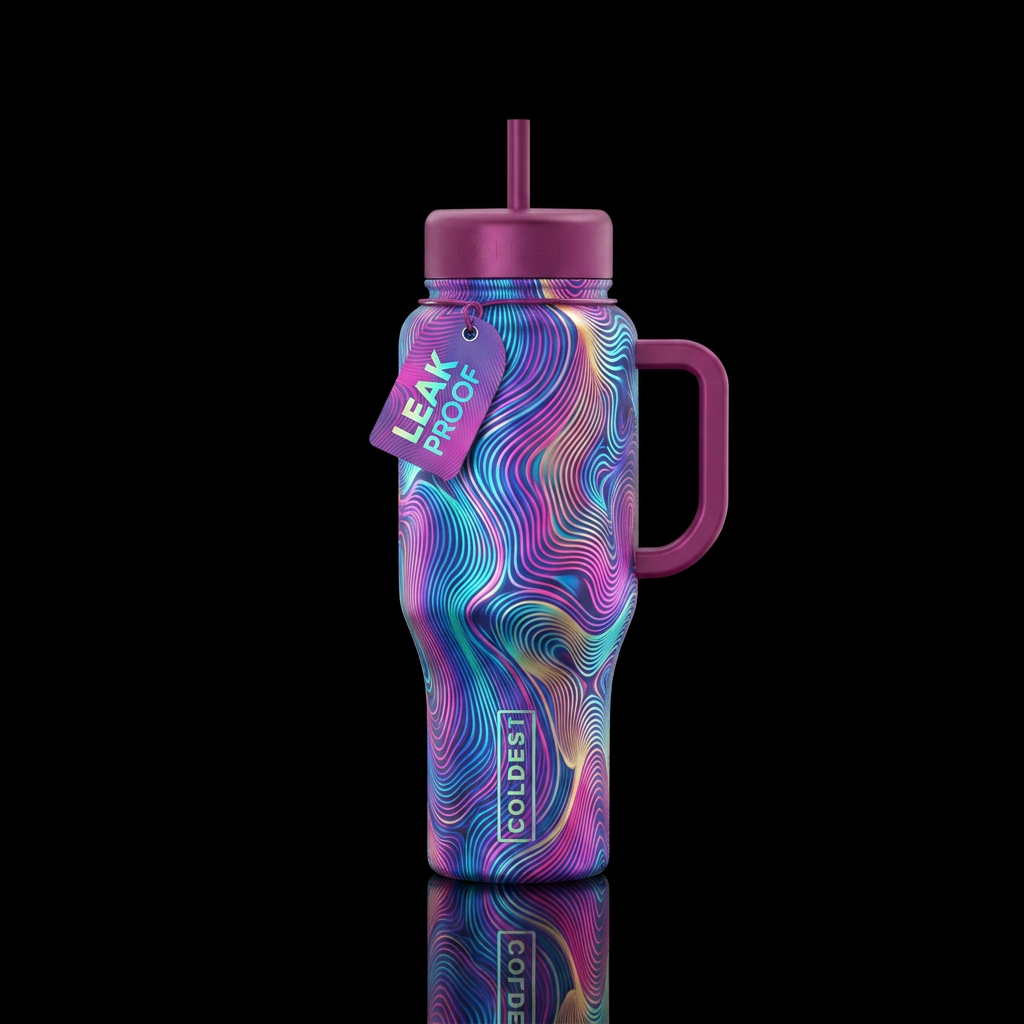 Moire water bottle design