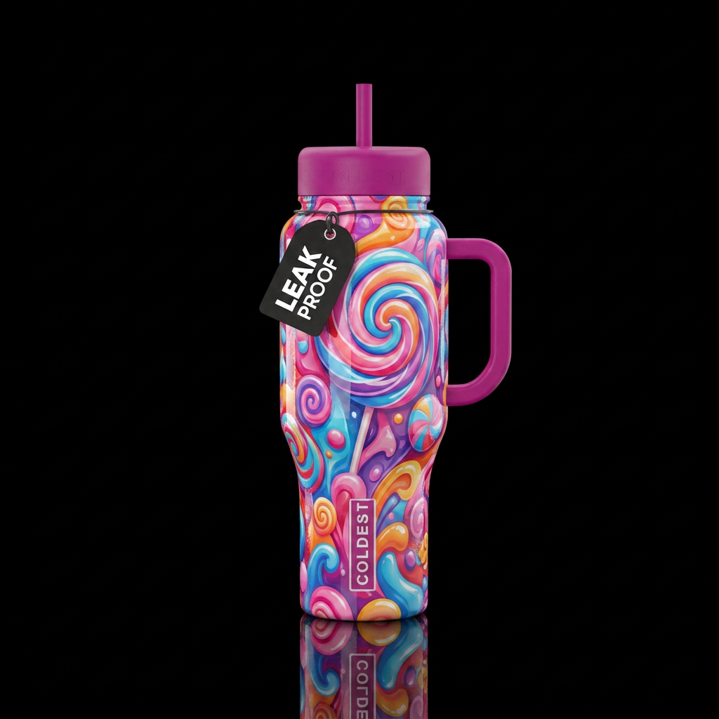 We Have Candy water bottle design