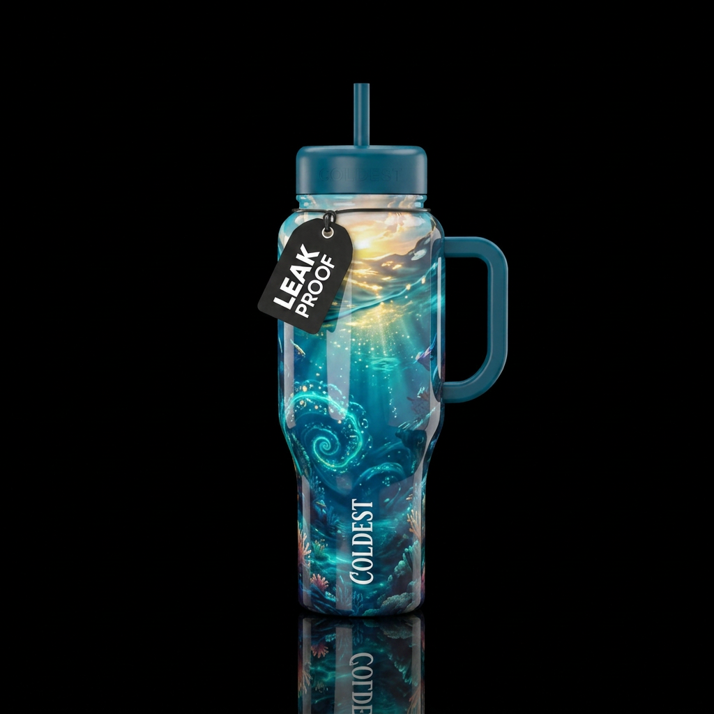 Somewhere In the Sea, water bottle design