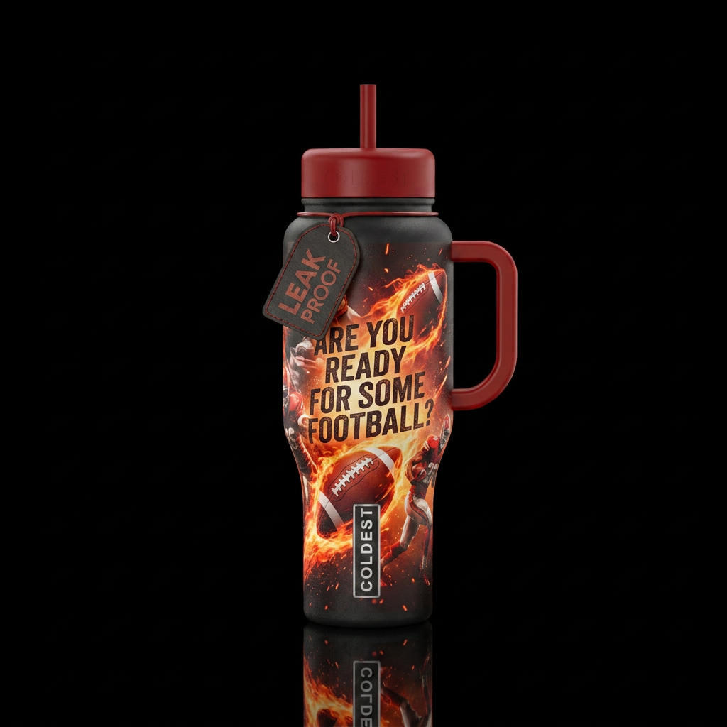 Are You Ready for Some Football? water bottle design