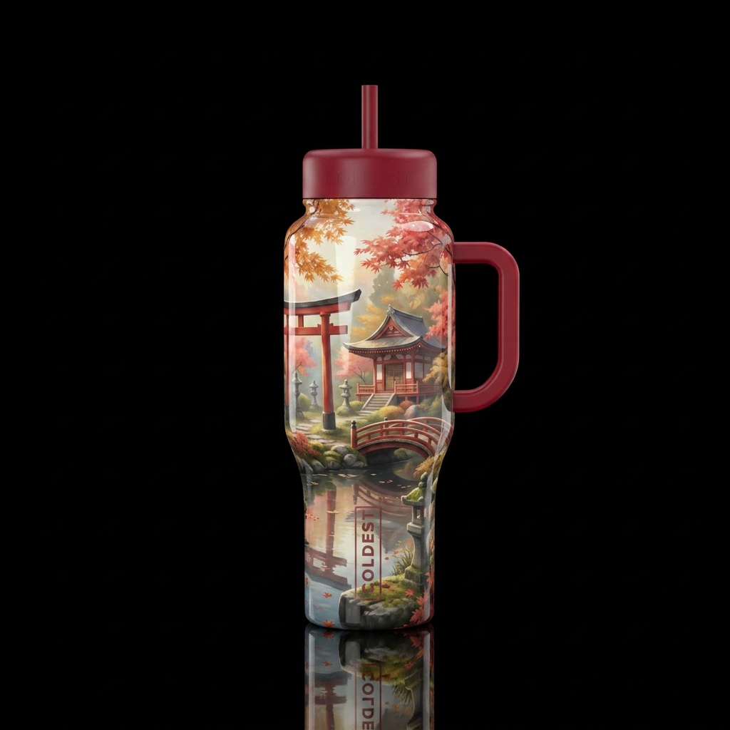 Fall in Japan water bottle design