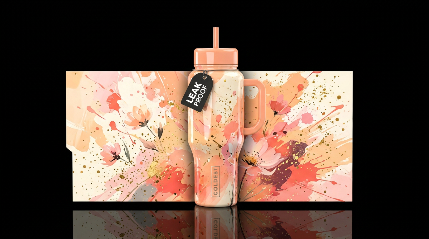 Soft Splats water bottle design