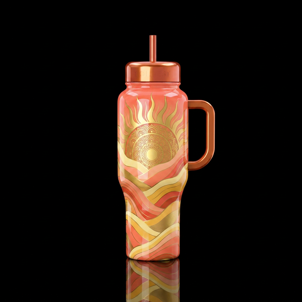 Peaceful Sunrise water bottle design