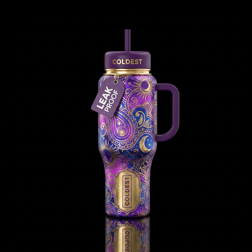 Vintage Bohemian water bottle design