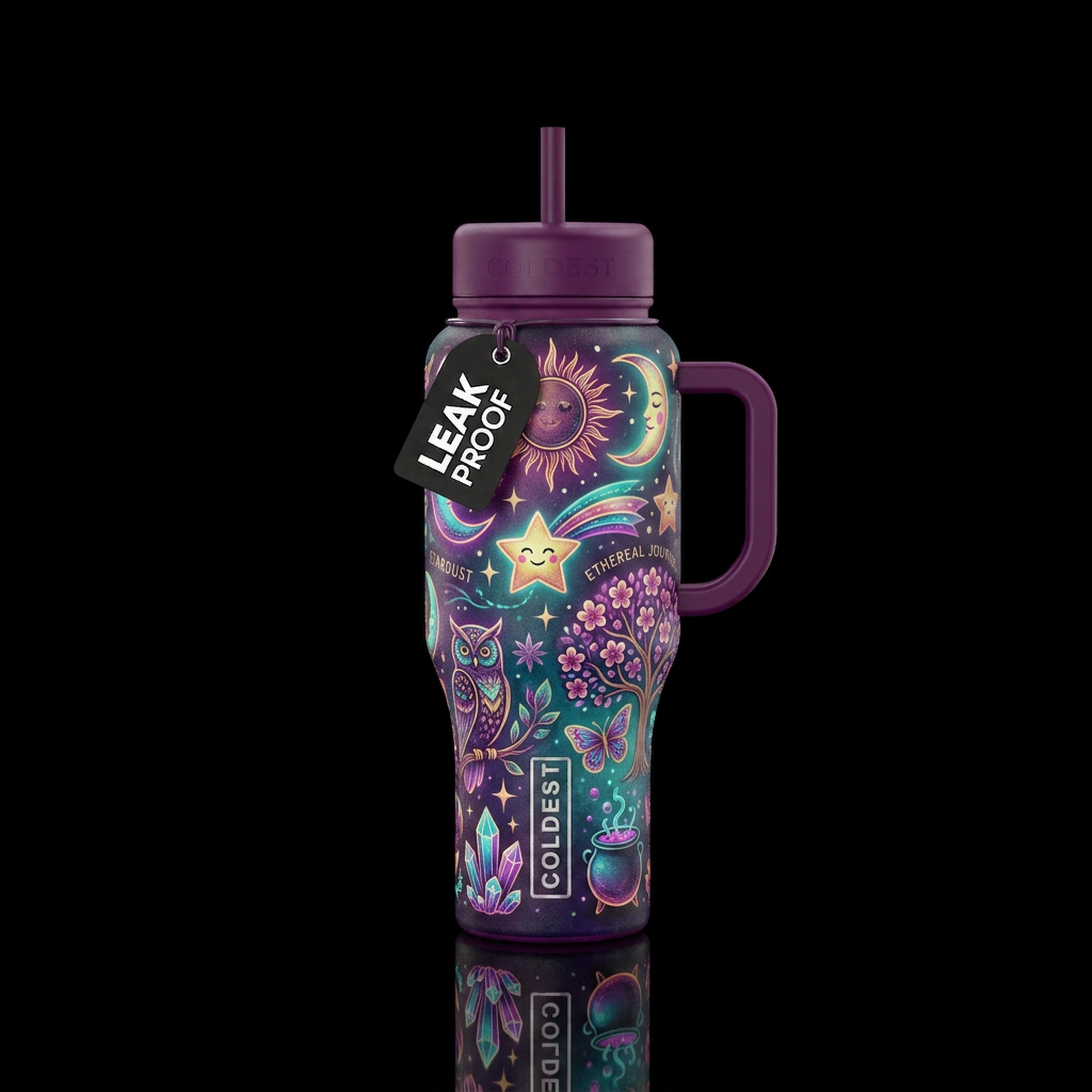 Vibrant Vintage water bottle design