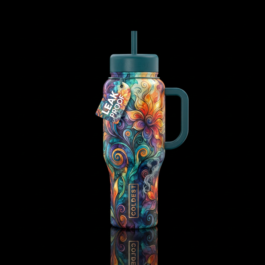 Those Flowers Swirl water bottle design