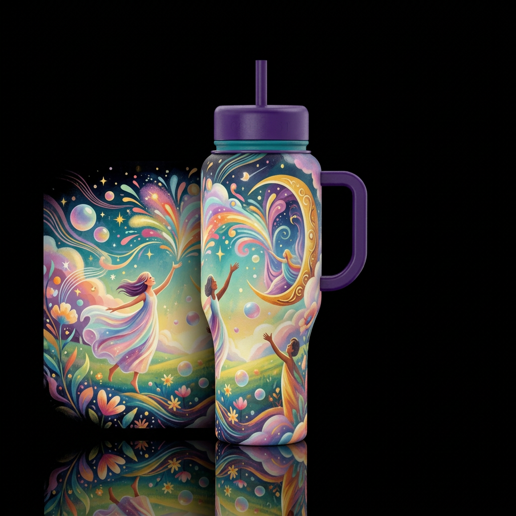 Chasing the Dream water bottle design