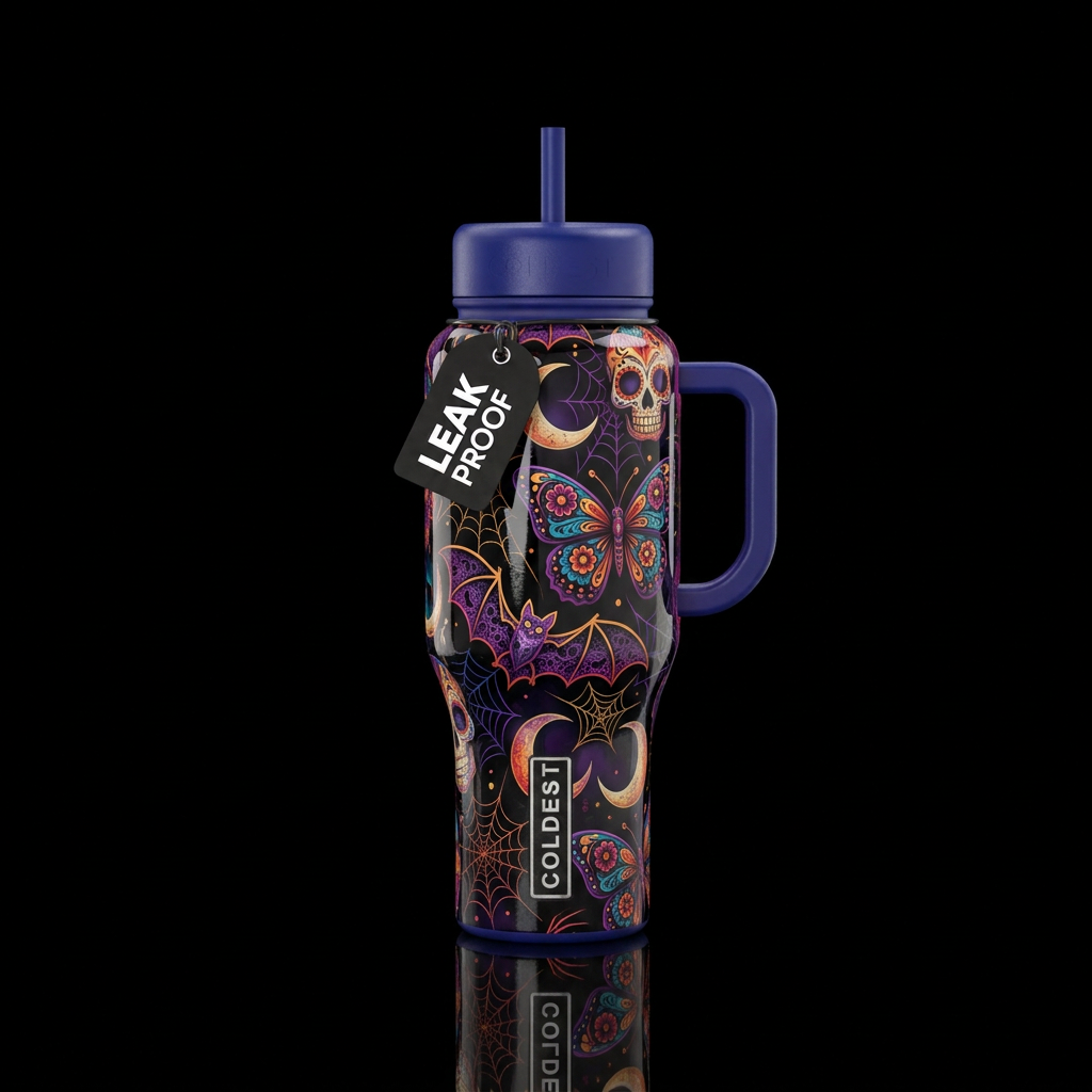 Day of the Dead Butterfly water bottle design