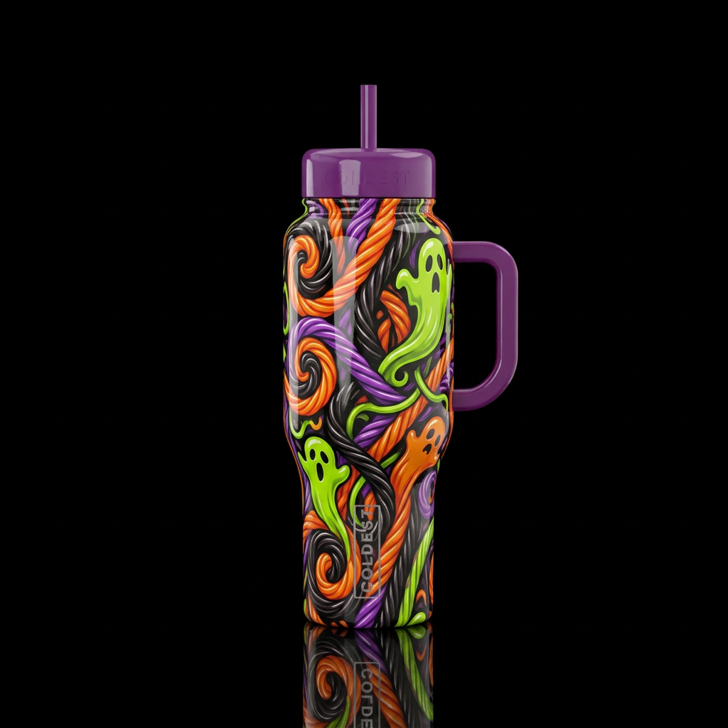 Halloween licorice water bottle design