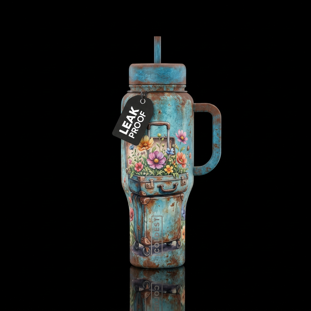Where is my Suitcase! water bottle design