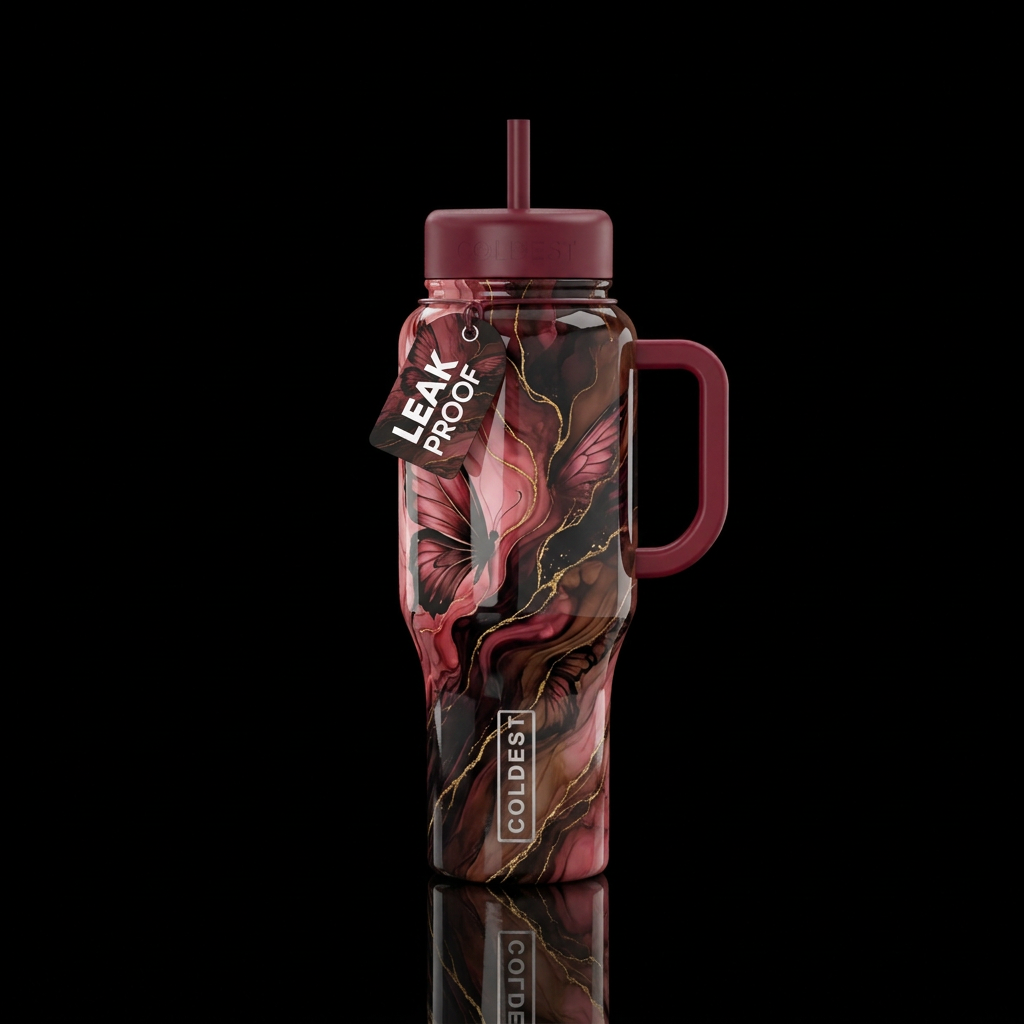 Hidden Butterflies water bottle design
