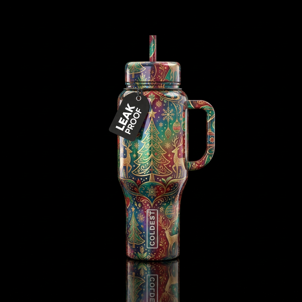 Christmas water bottle design