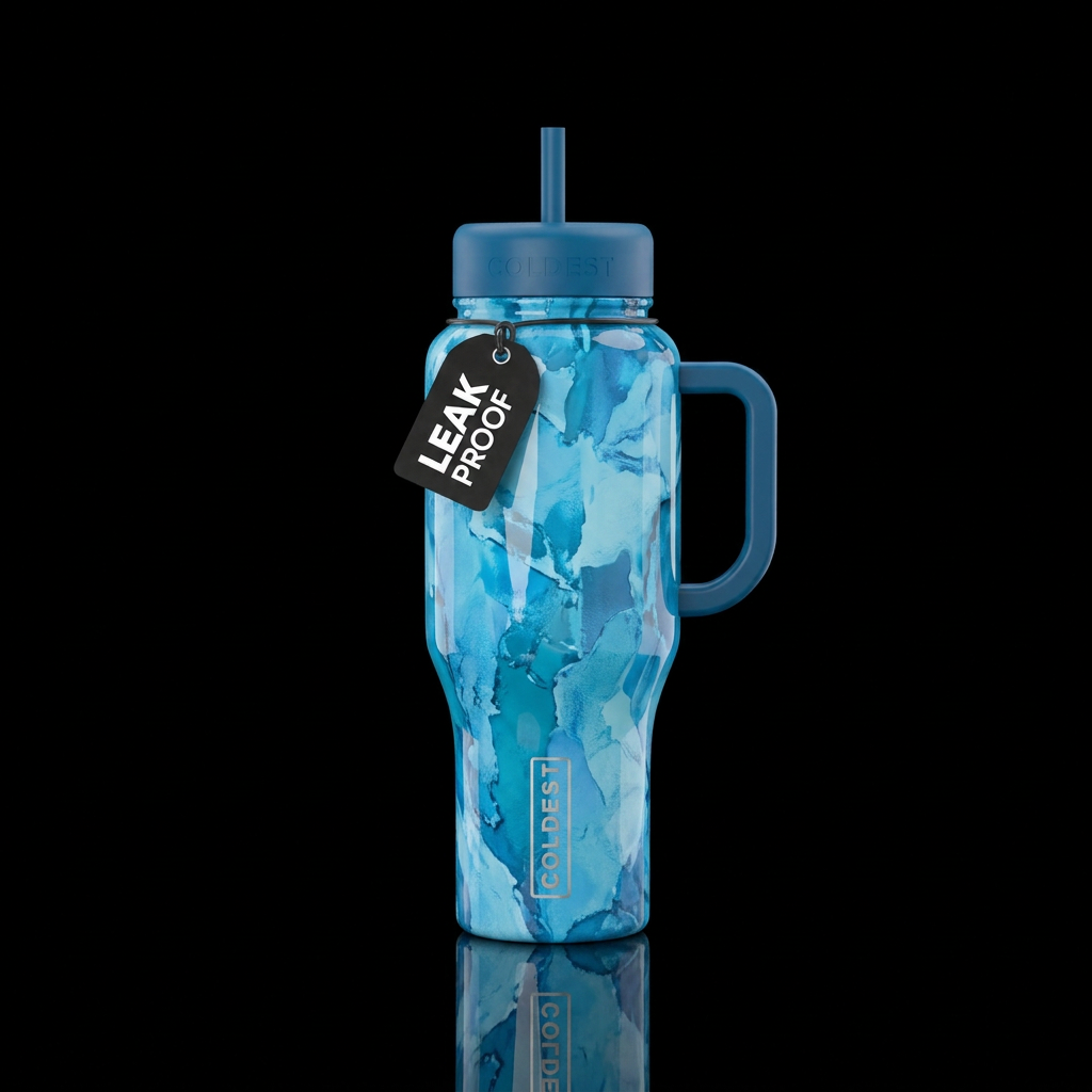 Borrow A Little Blue water bottle design