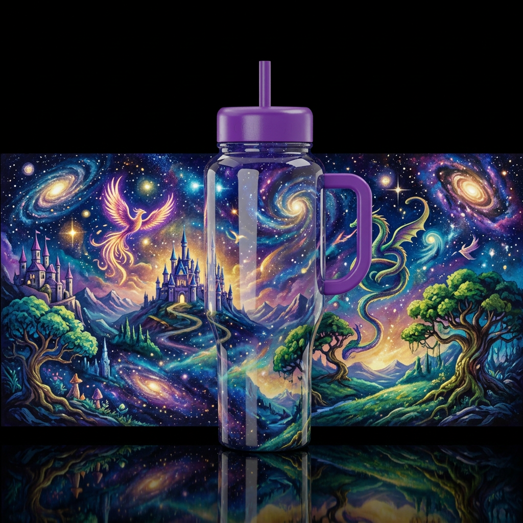 Ethereal Starry Night water bottle design