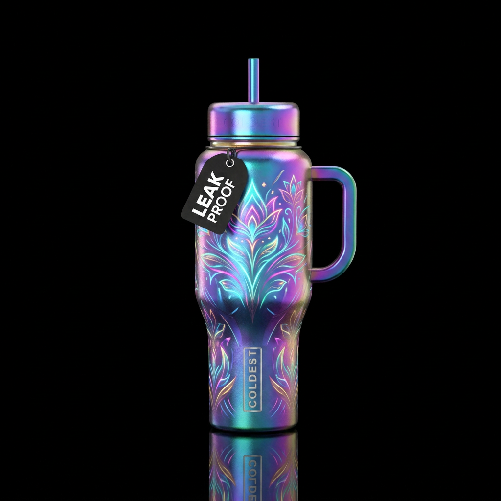 Angular Floral water bottle design