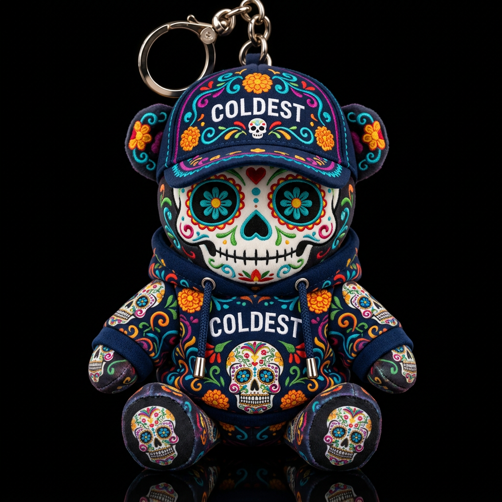 Sugar Skull, colorful, bold colors water bottle design