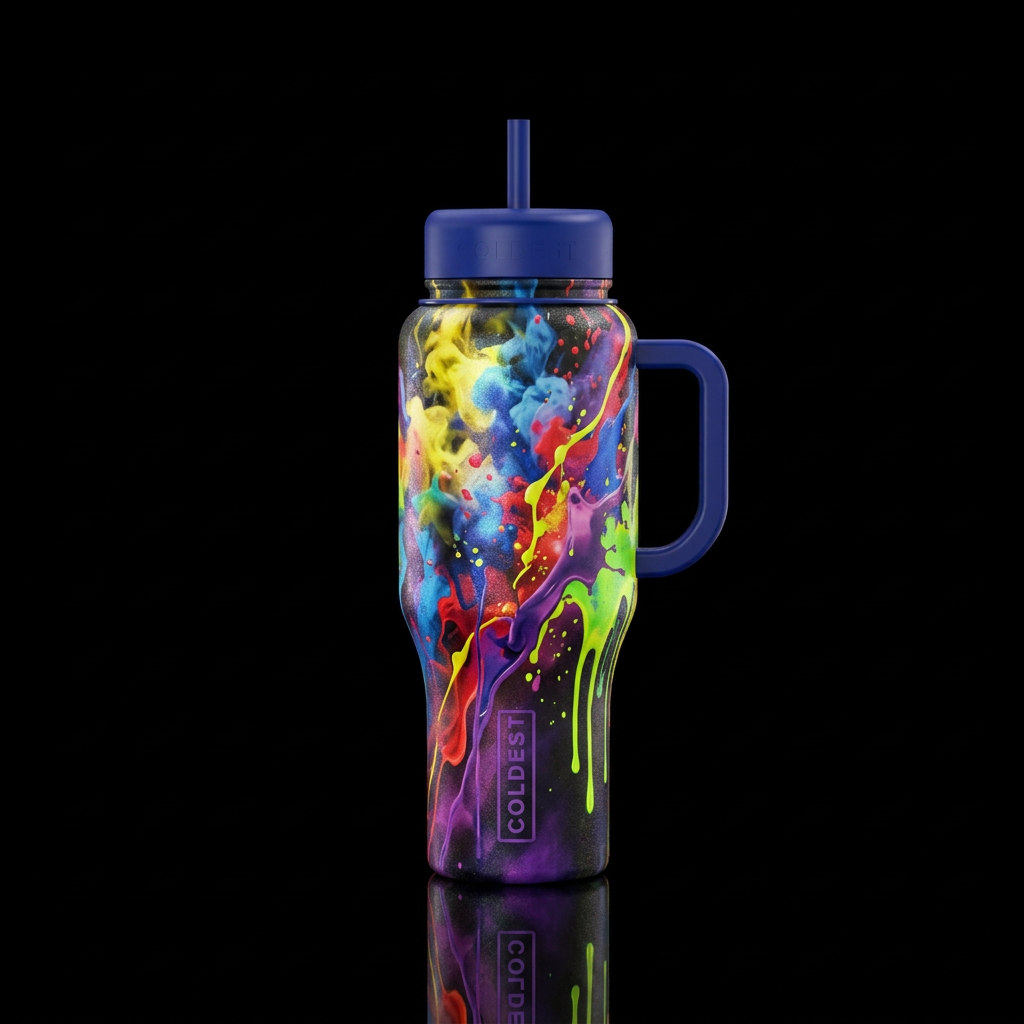 Smoky Paint Splat water bottle design