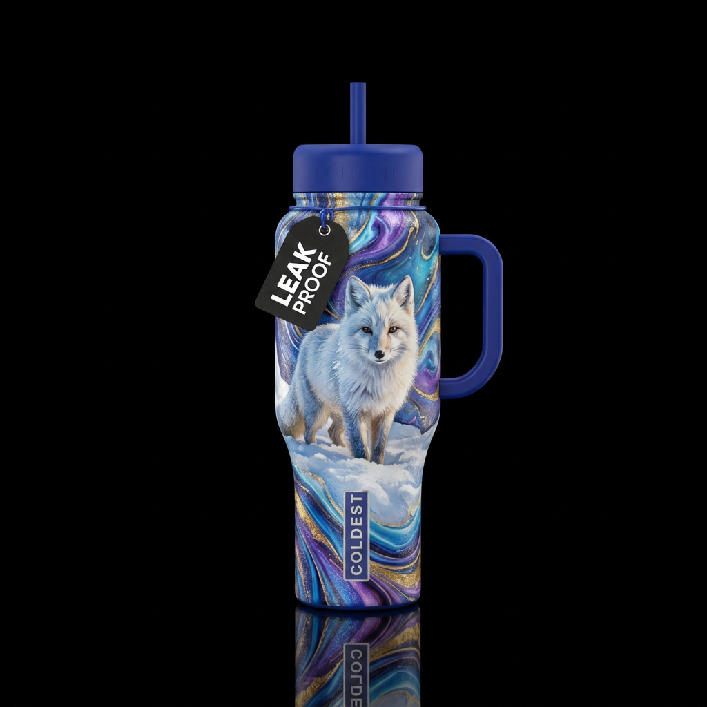 Artic Fox water bottle design