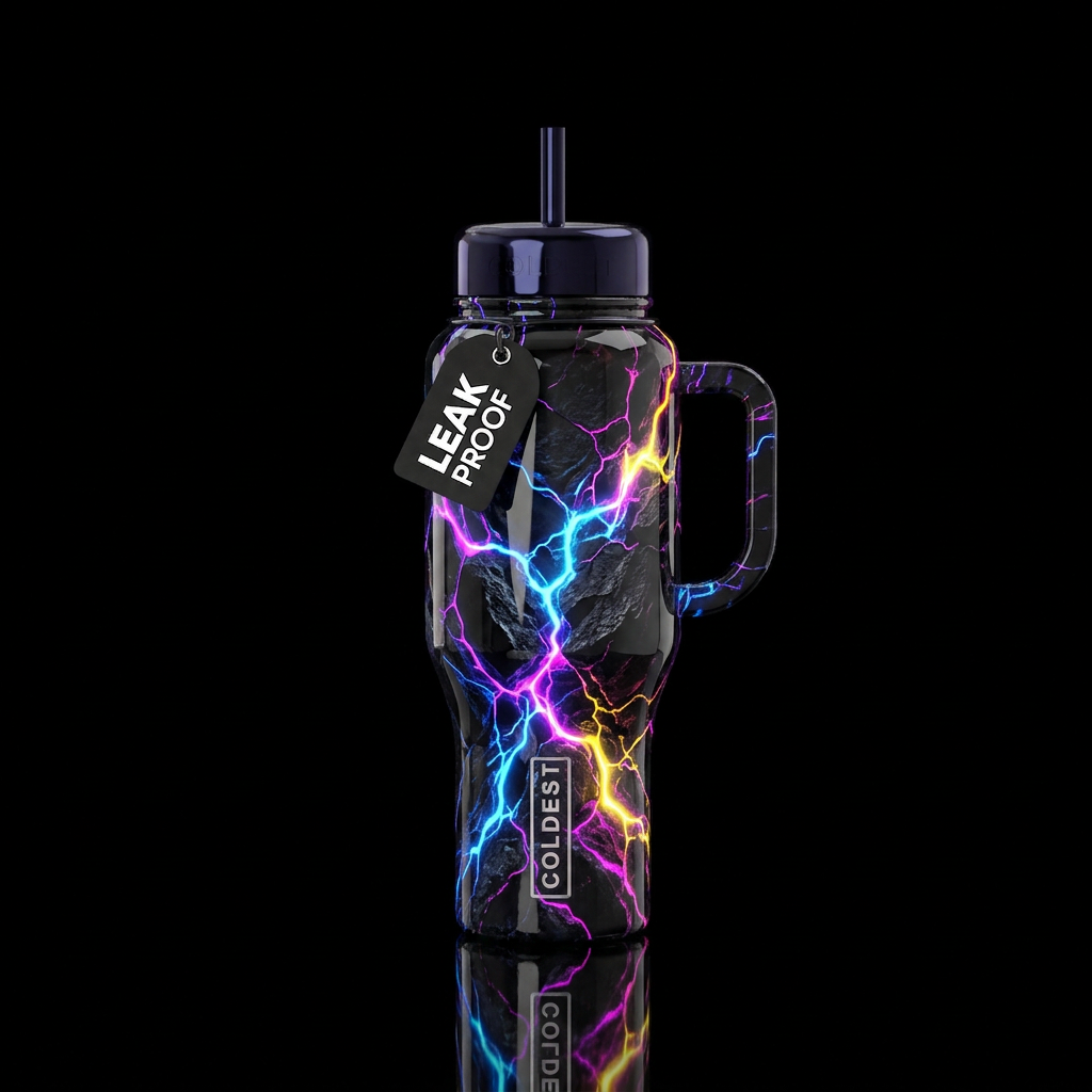 Electric Black water bottle design