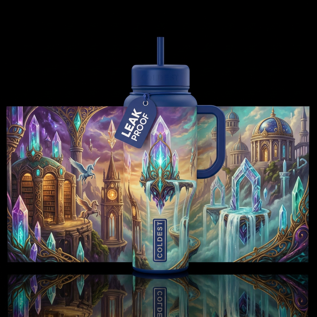 Utopian Fantasy water bottle design