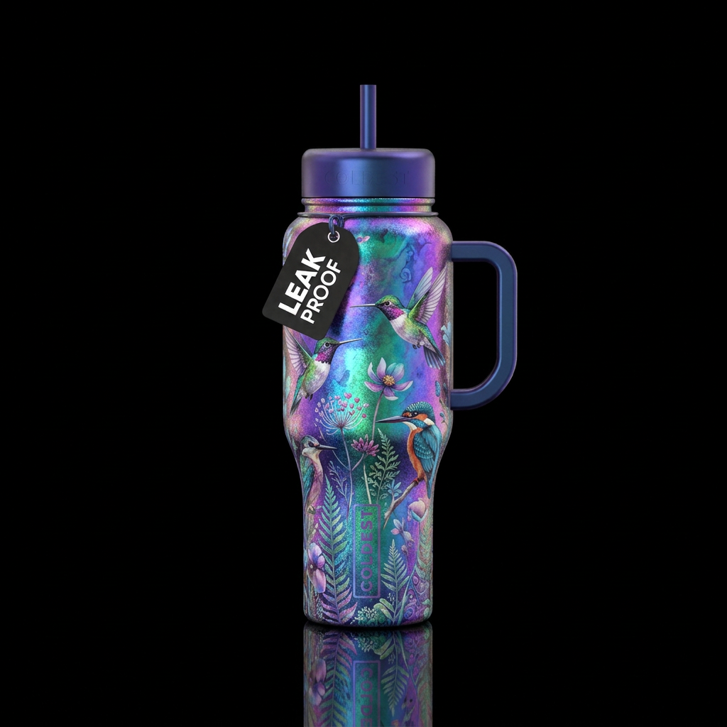 Summer Birds water bottle design