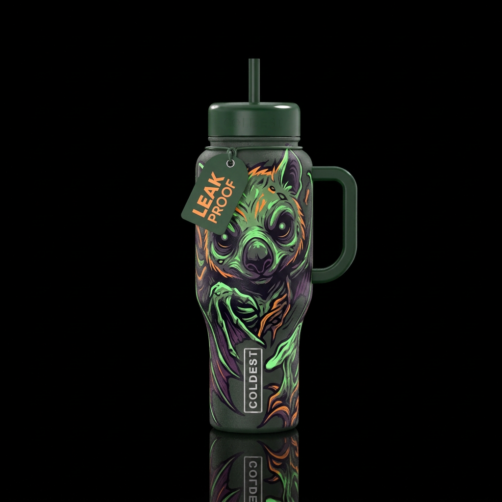 Glowie Zombat water bottle design
